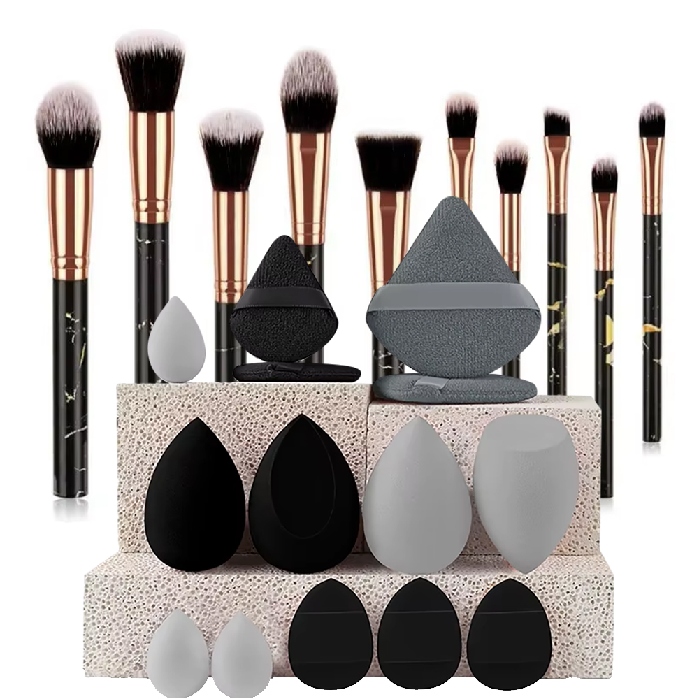 Makeup Beauty Ro - 10Pcs Kuas Makeup Marmer untuk Wajah,