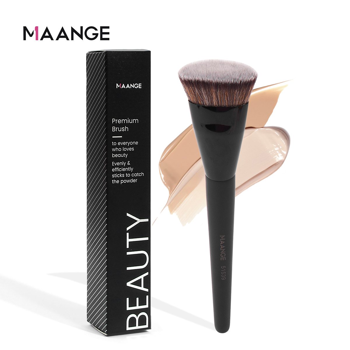 Huda Beauty Makeup Brush Set - MAANGE kuas Foundation kepala datar, sikat
