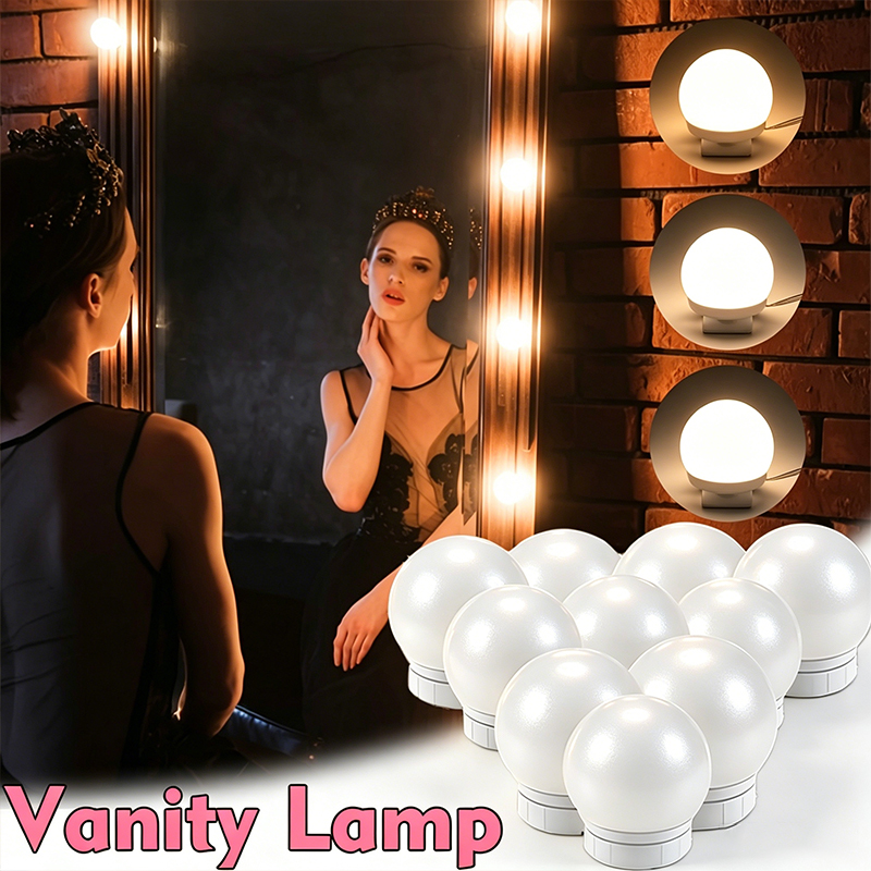 Beauty Makeup Desk - 10 Lampu LED untuk Cermin Rias,