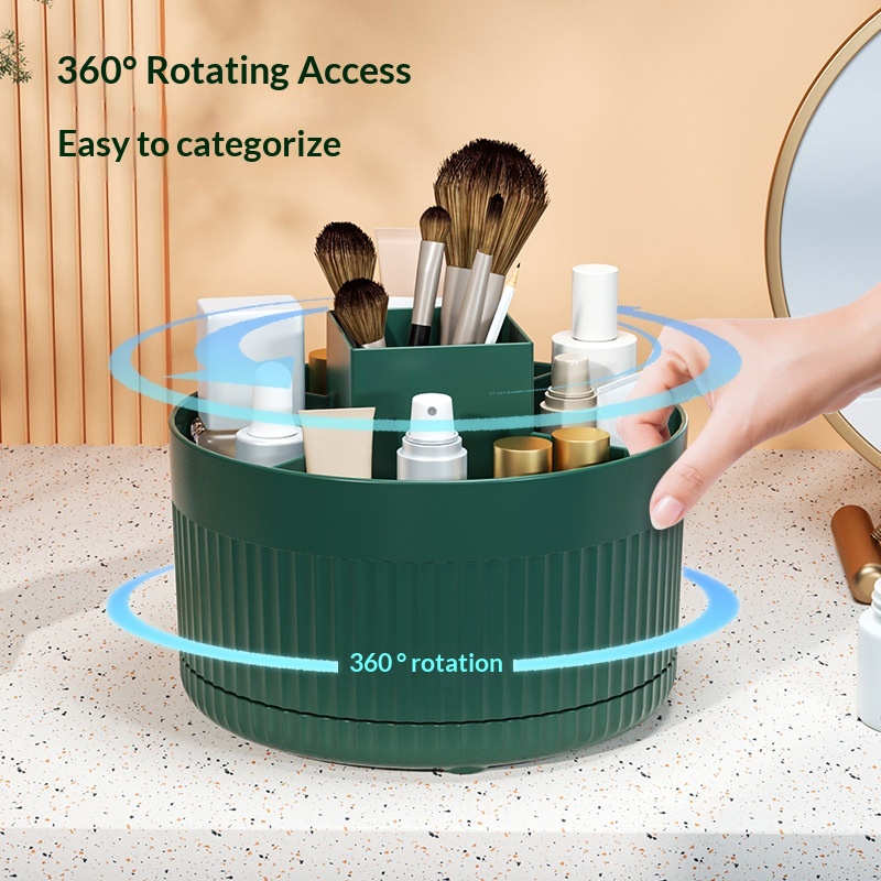 Beauty Makeup Desk - 360 ° Wadah Penyimpanan Kuas Rias