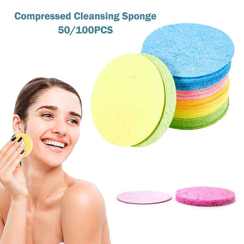 Makeup Beauty Ro - 50/100 buah spons pembersih wajah selulosa