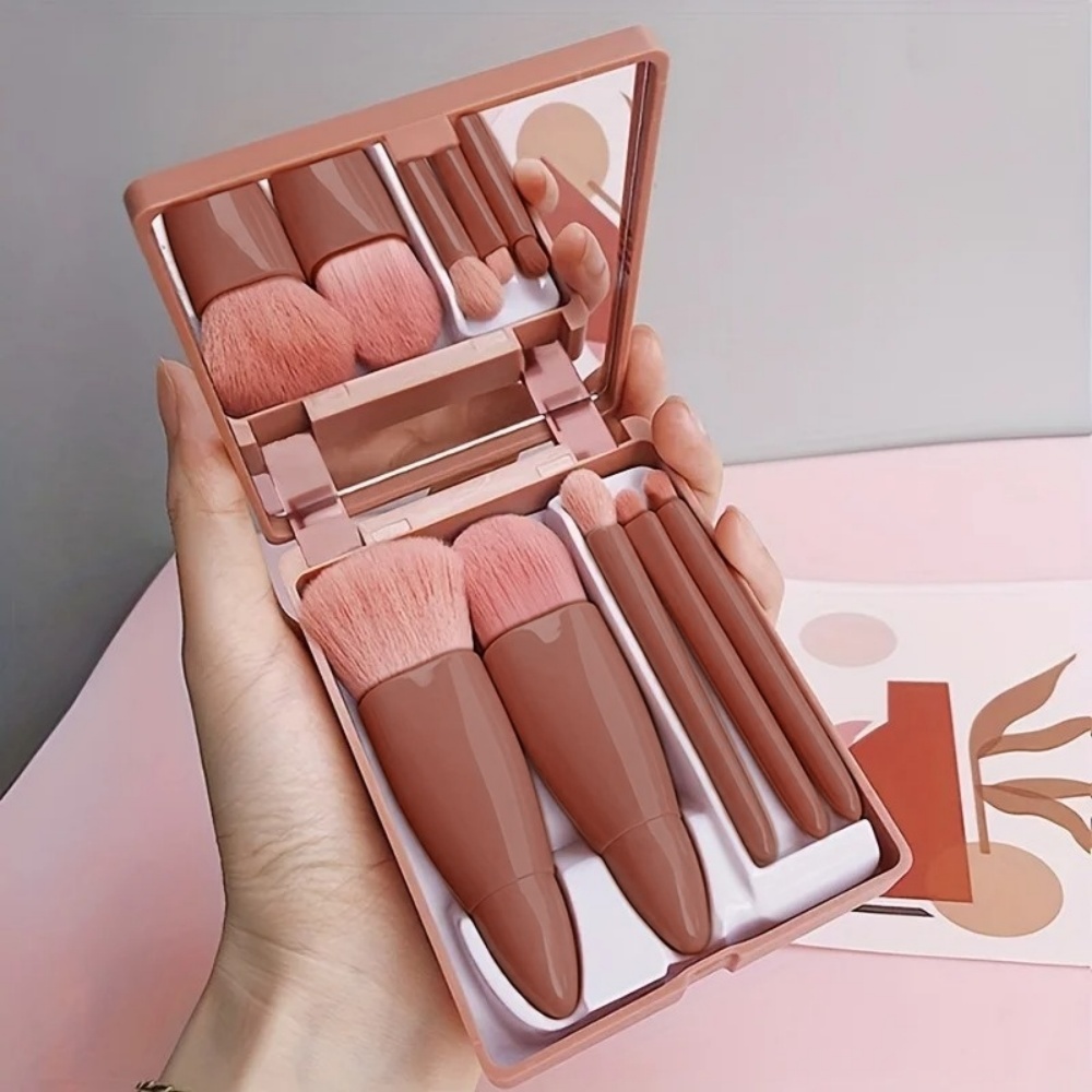 Beauty Makeup Kit Box - 5Pcs Set Kuas Kosmetik Portabel Dengan