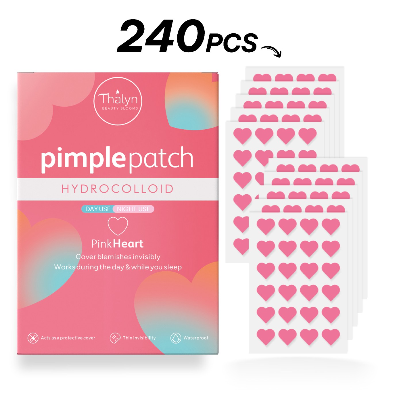 Beauty Zone Makeup - 240PCS Plester Jerawat Bentuk Hati Warna