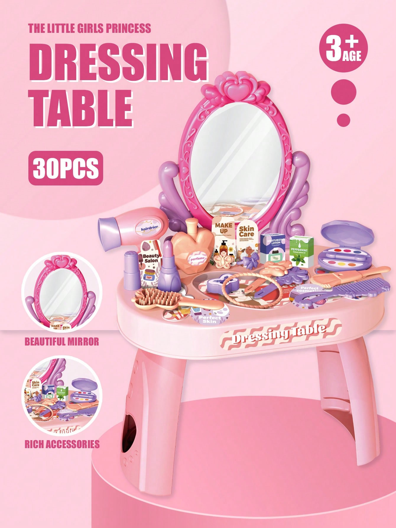 Beauty Makeup Desk - Set Mainan Meja Rias Putri Anak