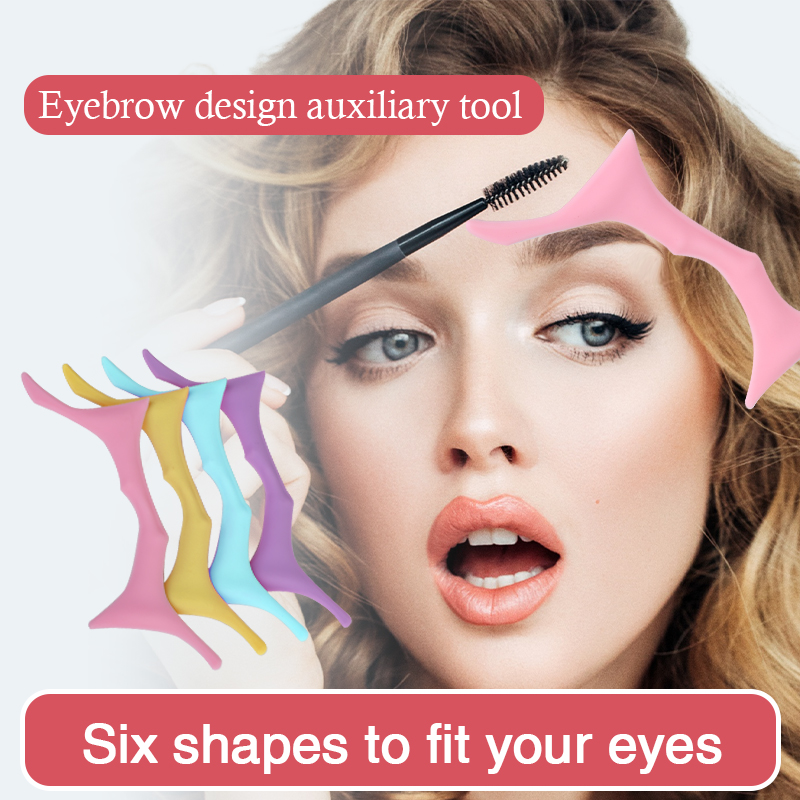 Beauty Makeup Kit - Alat Pembentuk Alis Silikon 6 Stencil
