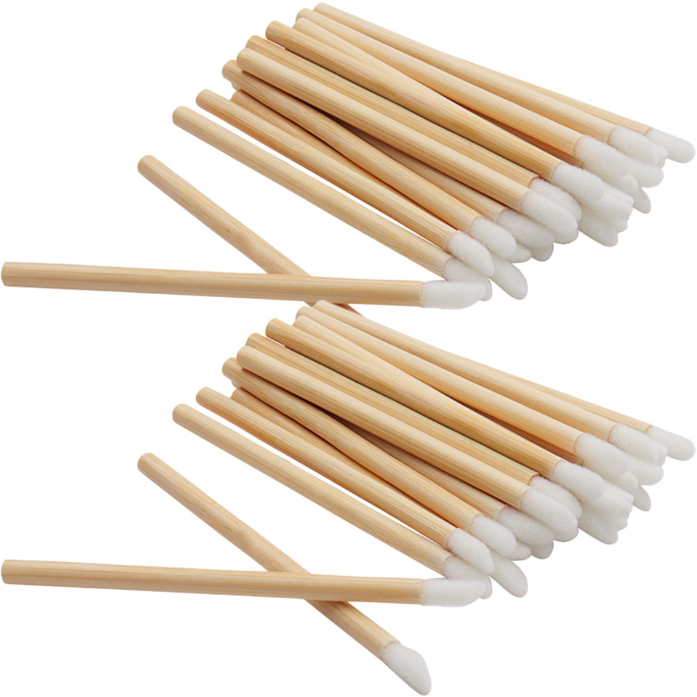 Makeup Brush Set - 100Pcs Aplikator Lipstik Kayu Set Kuas