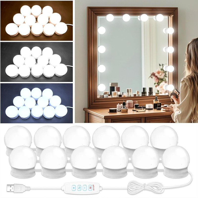Beauty Makeup Desk - Lampu Rias LED Tanpa Bor Tempel,
