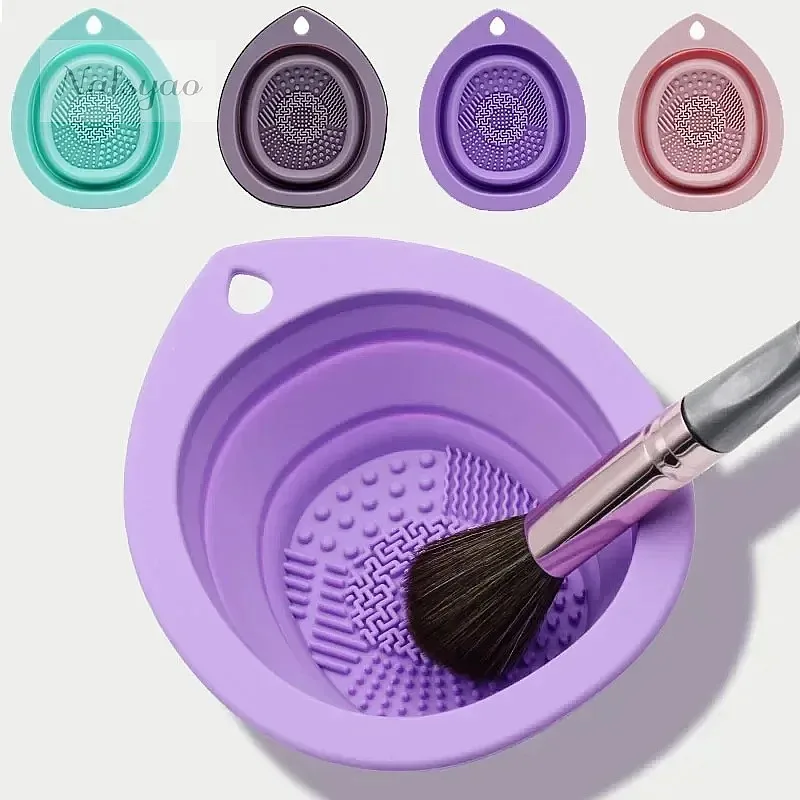 Beauty Home Makeup - Kotak Pembersih Kuas Makeup Lipat Silikon,