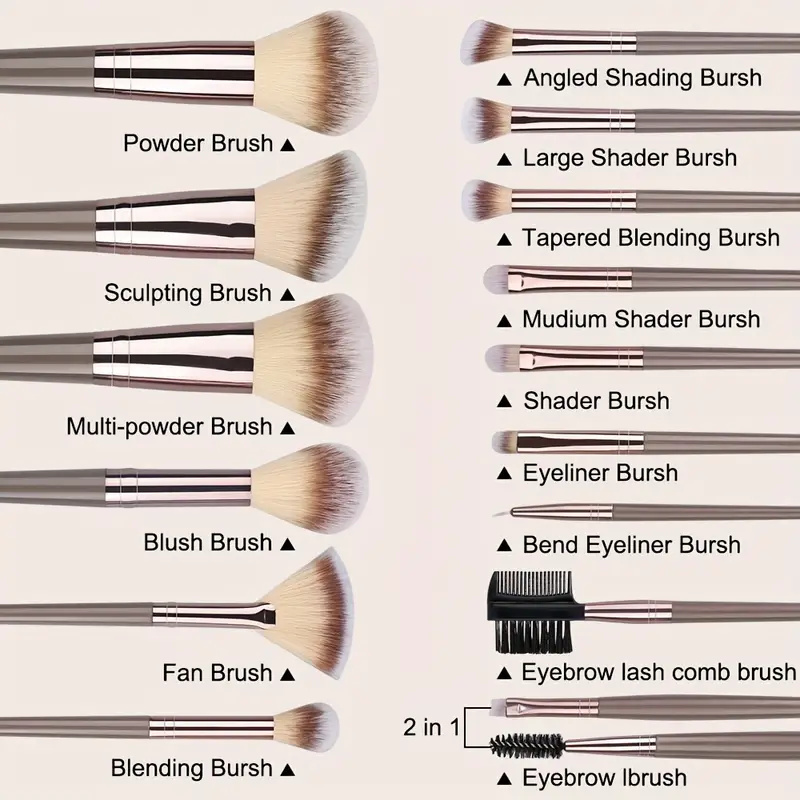 10-20 Buah Set Kuas Rias Wajah - Huda Beauty Makeup Brush Set ulasan dan harga
