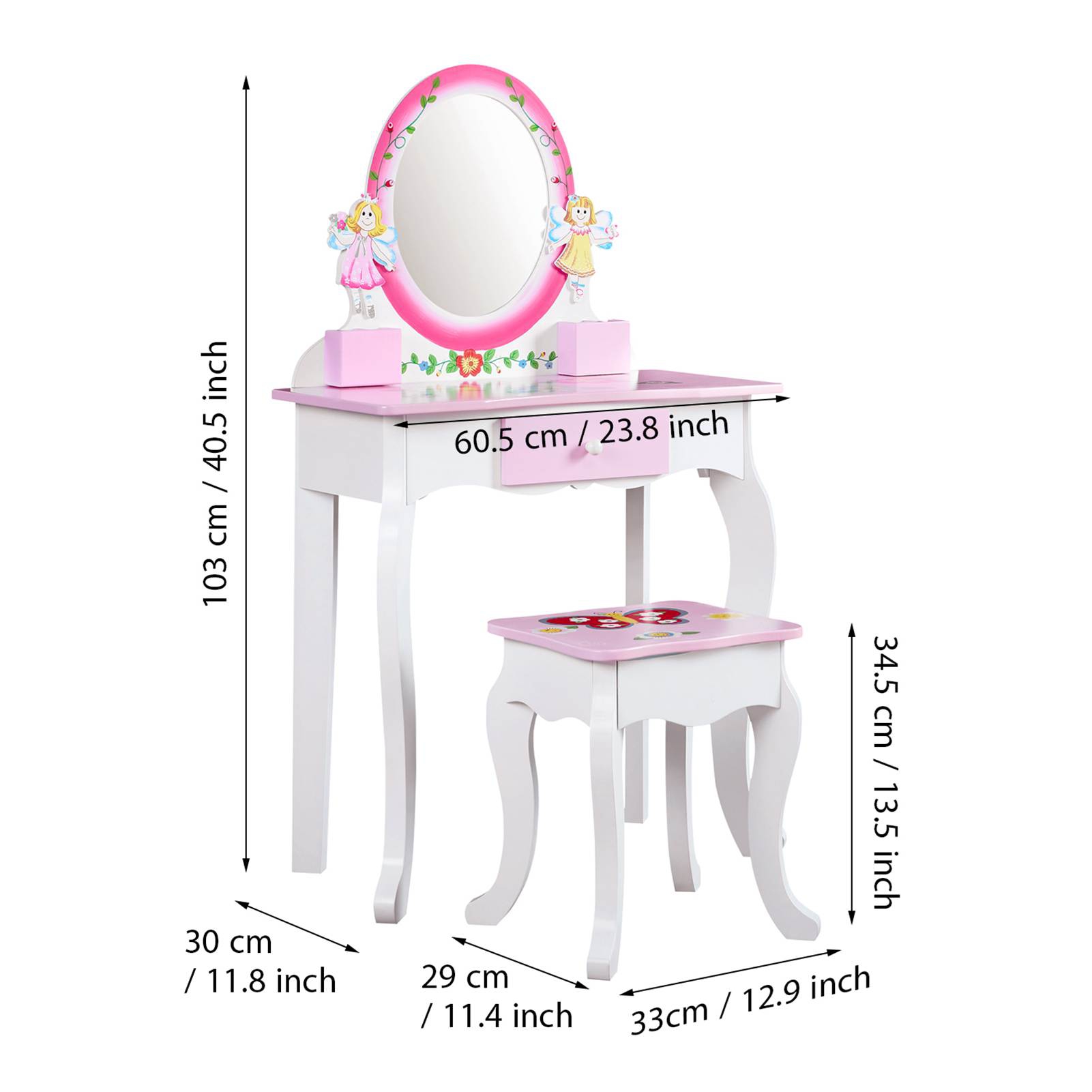 Set Meja Rias Anak Motif Bunga - Beauty Makeup Desk ulasan dan harga