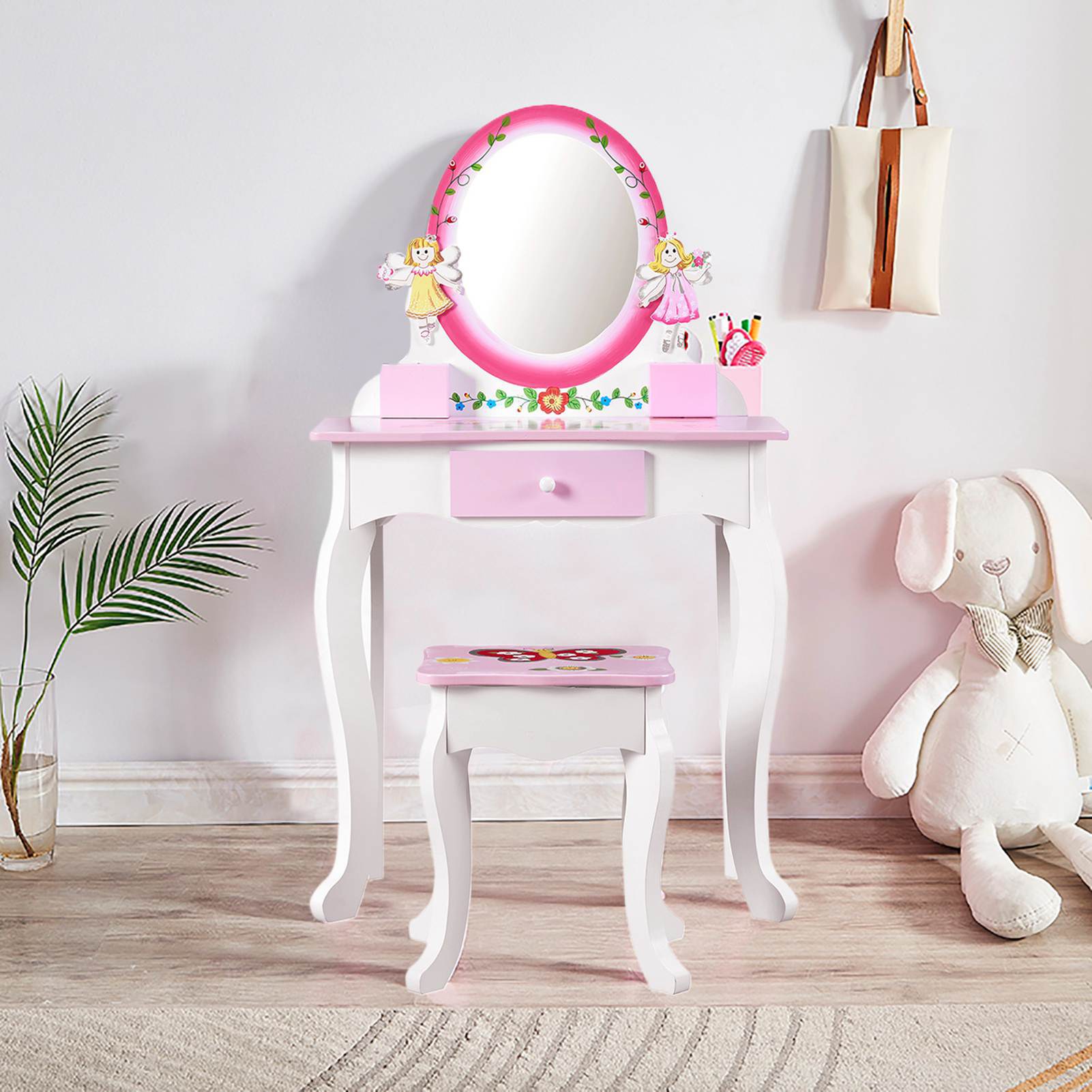 Set Meja Rias Anak Motif Bunga - Beauty Makeup Desk ulasan dan harga
