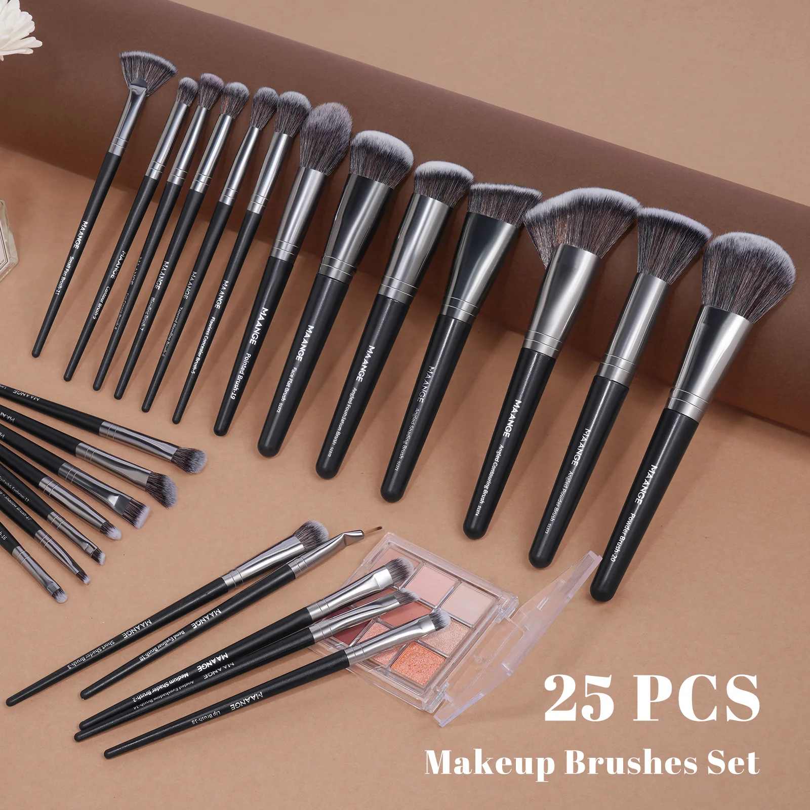 MAANGE Kit kuas rias wajah 25  - Huda Beauty Makeup Brush Set ulasan dan harga