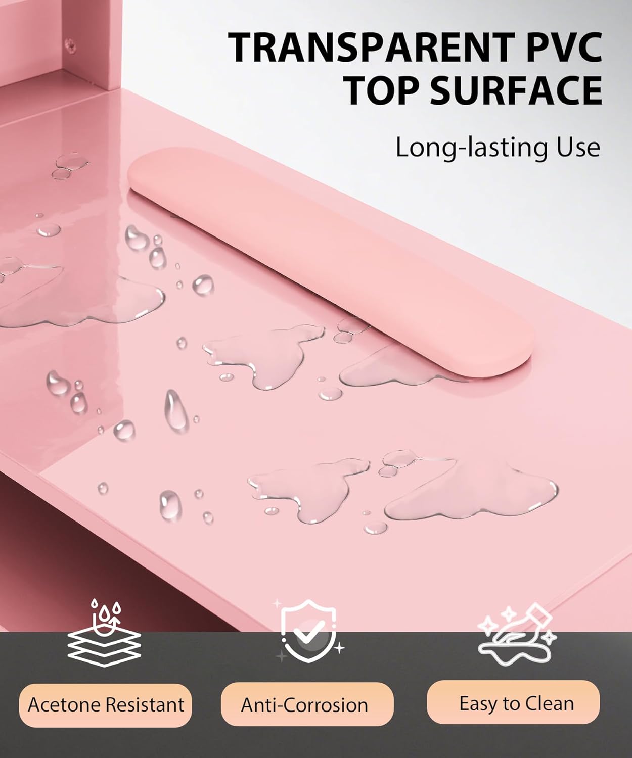 Meja Kuku Warna Pink untuk Tek - Beauty Makeup Desk ulasan dan harga