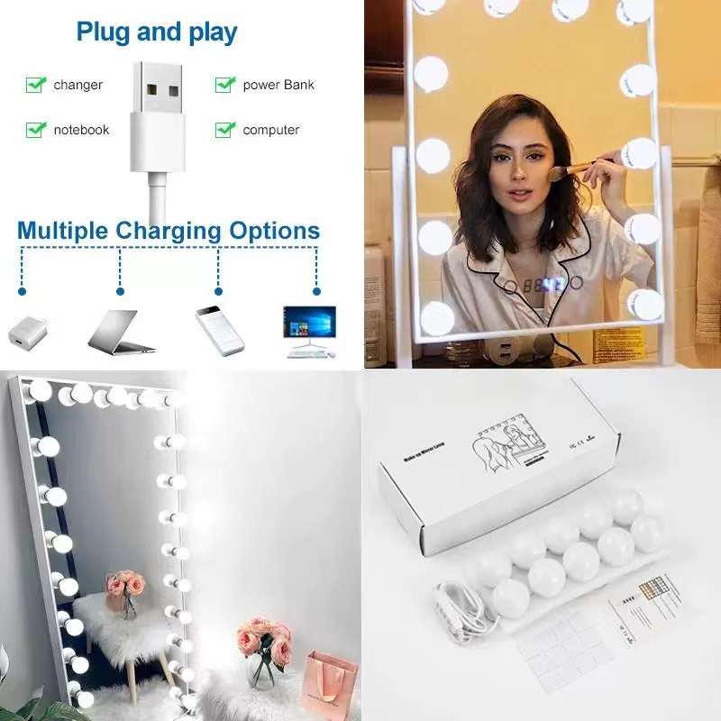 Lampu LED cermin pasta bola la - Beauty Makeup Desk ulasan dan harga