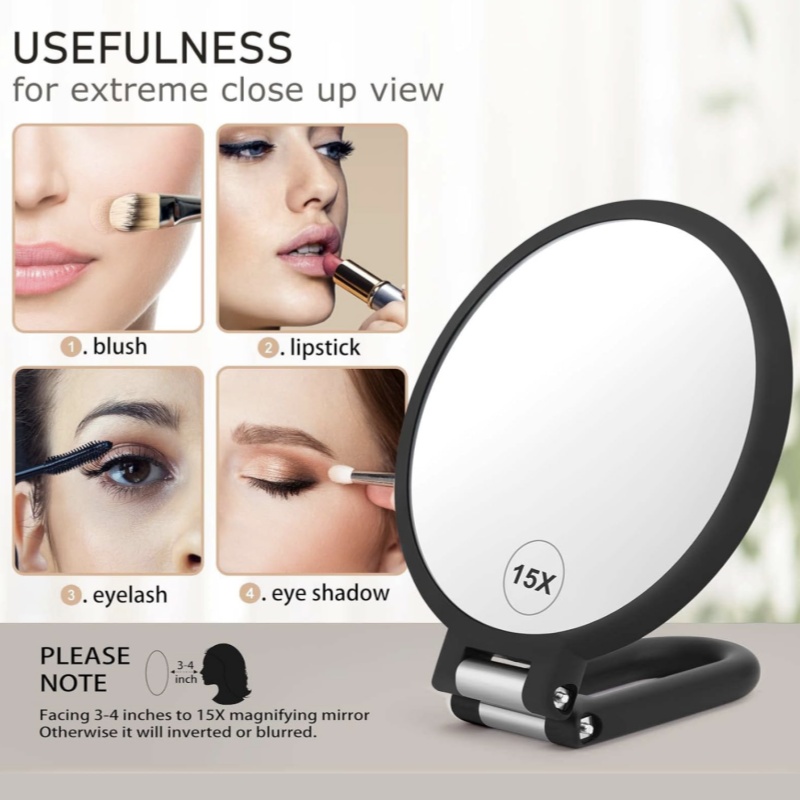Cermin pembesar genggam dua si - Beauty Makeup Desk ulasan dan harga