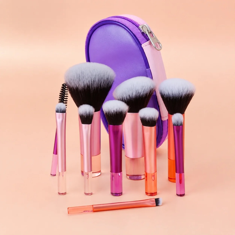 10Pcs Set Kuas Makeup Portabel - Huda Beauty Makeup Brush Set ulasan dan harga