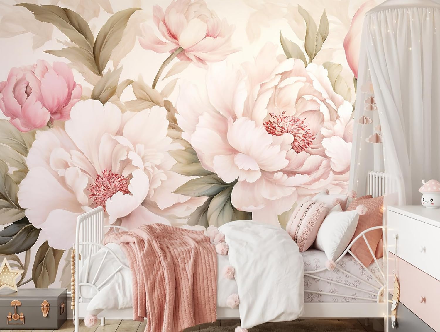 Wallpaper Mural Bunga Peony El - Beauty Makeup Desk ulasan dan harga