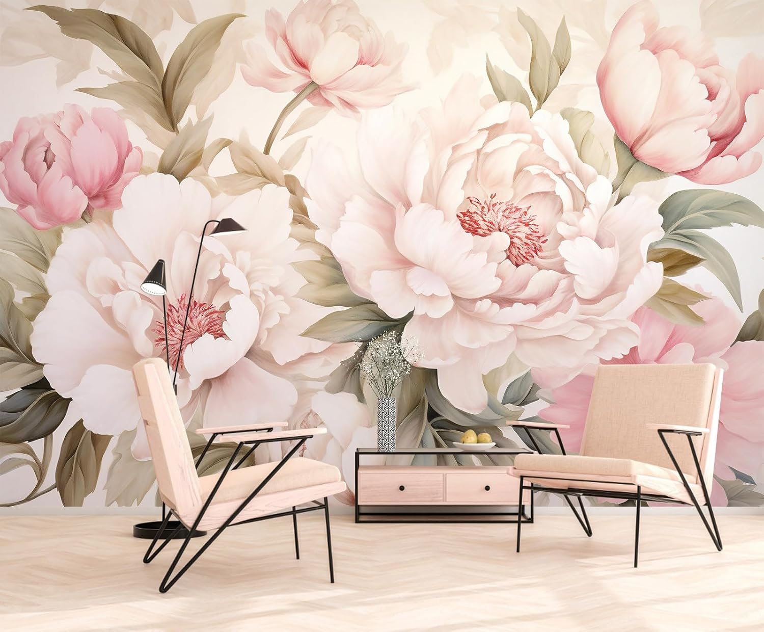 Wallpaper Mural Bunga Peony El - Beauty Makeup Desk ulasan dan harga