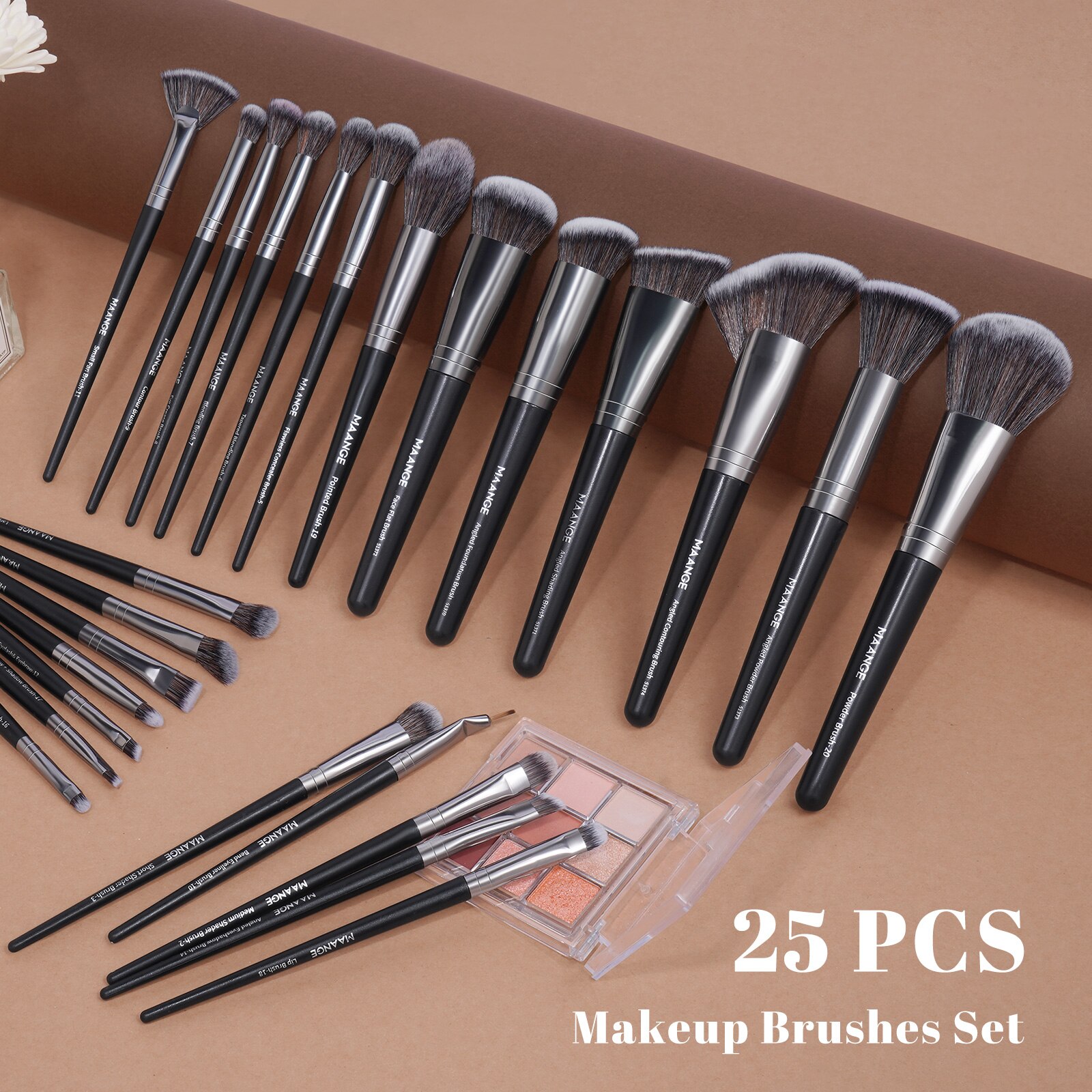 MAANGE Kit kuas rias wajah 25  - Huda Beauty Makeup Brush Set ulasan dan harga