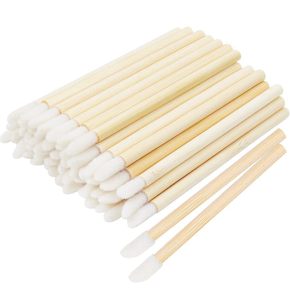 100Pcs Aplikator Lipstik Kayu  - Makeup Brush Set ulasan dan harga